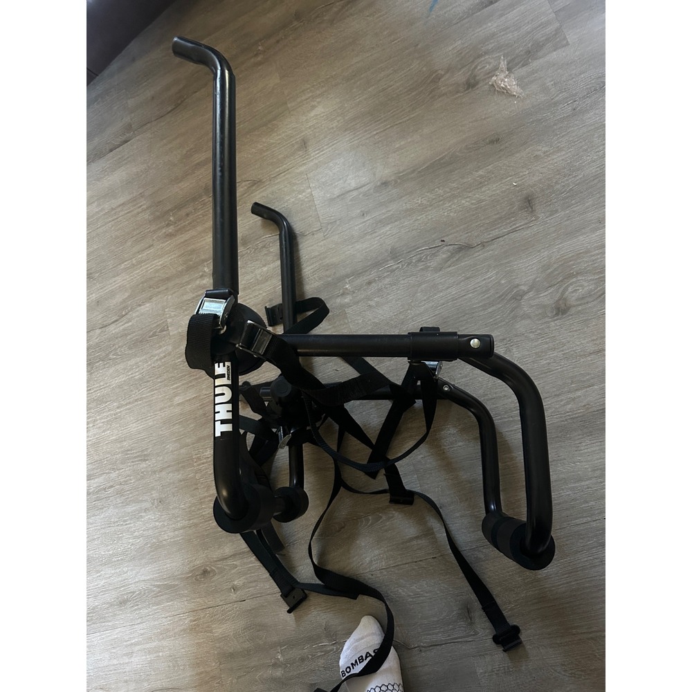 Thule 2‎ Bike Trunk Mount Rack Black Steel Adjustable Straps Foldable Carrier
